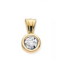 Load image into Gallery viewer, 18K Gold Rubover Set Lab Diamond Necklace