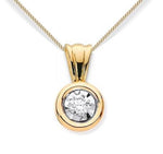 18K Gold Rubover Set Lab Diamond Necklace - Pobjoy Diamonds