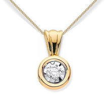 Load image into Gallery viewer, 18K Gold Rubover Set Lab Diamond Necklace - Pobjoy Diamonds