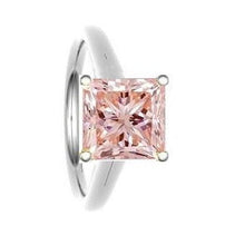 Load image into Gallery viewer, 18K Gold Fancy Vivid Intense Orangy Pink Princess Cut Lab Grown Diamond 1.15 Carat Ring - Pobjoy Diamonds