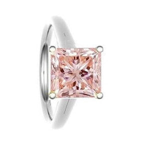 18K Gold Fancy Vivid Intense Orangy Pink Princess Cut Lab Grown Diamond 1.15 Carat Ring - Pobjoy Diamonds