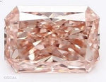 18K Gold Fancy Intense Orangy Pink Radiant Cut Lab Grown Diamond 1.37 Carat Ring - Pobjoy Diamonds