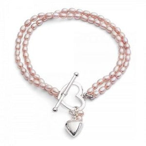 Twin Strand Oval Pink Freshwater Pearl Bracelet - Pobjoy Diamonds
