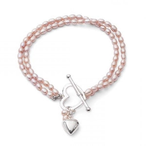 Twin Strand Oval Pink Freshwater Pearl Bracelet - Pobjoy Diamonds