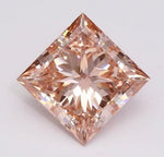 18K Gold Fancy Vivid Intense Orangy Pink Princess Cut Lab Grown Diamond 1.15 Carat Ring - Pobjoy Diamonds