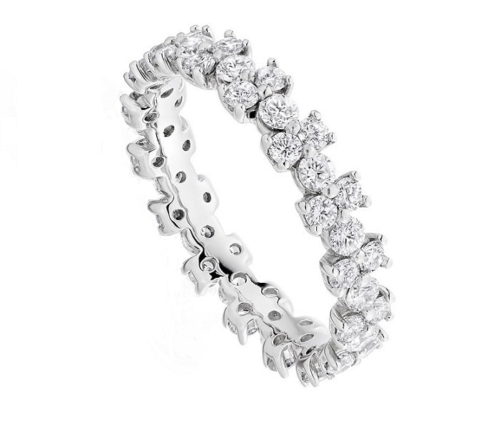 18K Gold 1.50 CTW Round Cut Diamond Full Eternity Ring-Pobjoy Diamonds