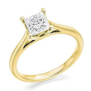 18K Gold 3.00 Carat Princess Cut Solitaire Lab Grown Diamond Ring G/VS1 - Pobjoy Diamonds