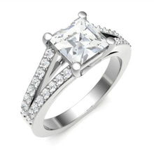 Load image into Gallery viewer, 950 Platinum Split Shoulder 1.40 CTW Princess Cut Diamond Ring - G/VS2 - Pobjoy Diamonds