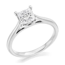 Load image into Gallery viewer, 18K White Gold 0.50 Carat Princess Cut Lab Grown Ring F/VS1 - Pobjoy Diamonds