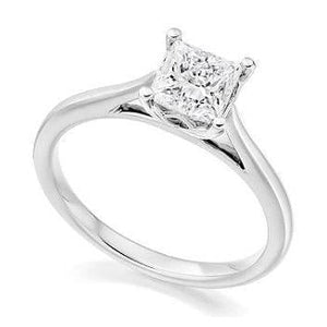 9K White Gold 0.50 Carat Princess Cut Lab Grown Ring G/VS2 - Pobjoy Diamonds