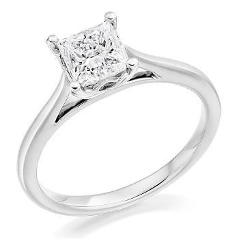 18K Gold 0.75 Carat Princess Cut Solitaire Lab Grown Diamond Ring G/VS2 - Pobjoy Diamonds