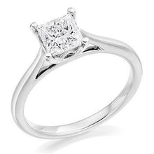 Load image into Gallery viewer, 18K Gold 1.00 Carat Princess Cut Solitaire Lab Grown Diamond Ring G/VS2 - Pobjoy Diamonds