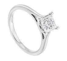 Load image into Gallery viewer, 18K Gold 3.00 Carat Princess Cut Solitaire Lab Grown Diamond Ring E/VS1 - Pobjoy Diamonds