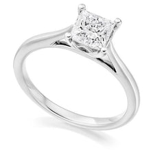 Load image into Gallery viewer, 950 Palladium Princess Cut Solitaire Diamond Ring 1.00 Carat - Pobjoy Diamonds