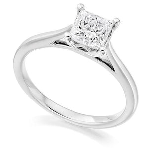 950 Palladium Princess Cut Solitaire Diamond Ring 1.00 Carat - Pobjoy Diamonds