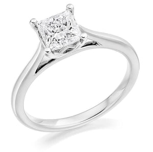 950 Platinum Princess Cut Solitaire Diamond Ring 1.00 Carat - Pobjoy Diamonds