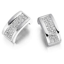 Load image into Gallery viewer, 18K Gold Princess Cut 0.55 CTW Diamond Hug Earrings.-Pobjoy Diamonds