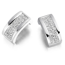 Load image into Gallery viewer, 18K Gold Princess Cut 0.55 CTW Diamond Hug Earrings.-Pobjoy Diamonds