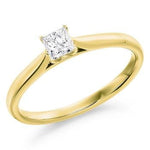 14K Gold 0.50 Carat Princess Cut Solitaire Lab Grown Diamond Ring G/Si1 - Pobjoy Diamonds