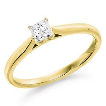 Load image into Gallery viewer, 14K Gold 0.50 Carat Princess Cut Solitaire Lab Grown Diamond Ring G/Si1 - Pobjoy Diamonds