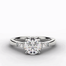Load image into Gallery viewer, Narbonne Diamond Trilogy Ring With Baguettes - Pobjoy Diamonds
