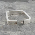 Handmade Silver Rectangle Bangle - Pobjoy Diamonds