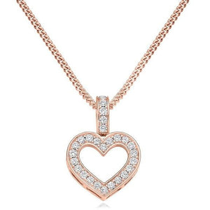 9K Or 18K Gold Grain Set 0.30 Carat Diamond Heart Pendant Pobjoy Diamonds