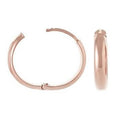 Rose Gold Plated Sterling Silver Hinged Hoop Earrings