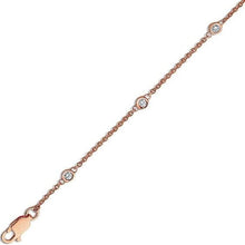 Load image into Gallery viewer, 18K Rose Gold Rubover Set Diamond Bracelet 