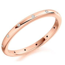 Load image into Gallery viewer, 18K Rose Gold &amp; Diamond Wedding Ring From Pobjoy