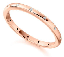 Load image into Gallery viewer, 18K Rose Gold &amp; Diamond 2mm Wedding Band - Pobjoy Diamonds