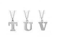 Load image into Gallery viewer, Sterling Silver Initial Pendants &amp; Neck Chain - His or Hers - Pobjoy Diamonds