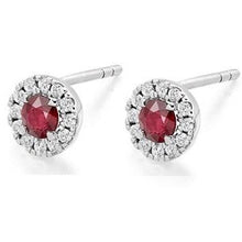 Load image into Gallery viewer, 18K Gold Ruby &amp; Diamond Earrings - Pobjoy Diamonds