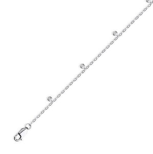 9K White Gold Rubover Set Diamond Bracelet 0.10 Carat