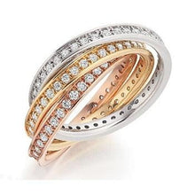 Load image into Gallery viewer, 18K Russian Style Full Eternity Ring With 1.50 Carats of Brilliant Round Cut Diamonds