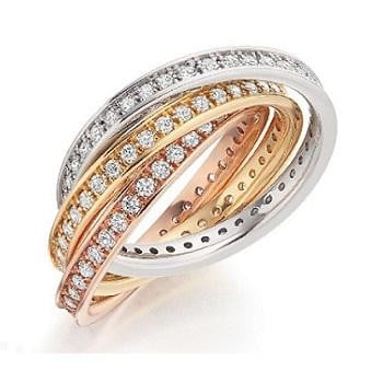 18K Russian Style Full Eternity Ring With 1.50 Carats of Brilliant Round Cut Diamonds