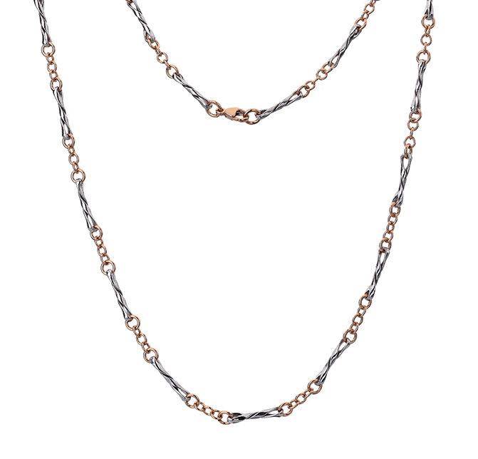 9K Rose And White Gold Ladies Statement Necklace