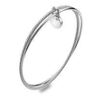 Load image into Gallery viewer, Sterling Silver Ladies Double Twisted Charm Bangle - Pobjoy Diamonds