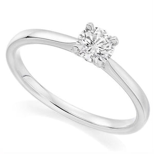18K Gold Round Brilliant Cut Solitaire Engagement Ring Mount - Riviera - Pobjoy Diamonds
