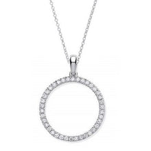 Load image into Gallery viewer, 9K White Gold &amp; Diamond Circular Pendant From Pobjoy