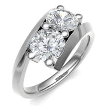 Load image into Gallery viewer, 18K Gold 2.00 Carat Twin Diamond Set Engagement Ring - F/VS2 - Pobjoy Diamonds