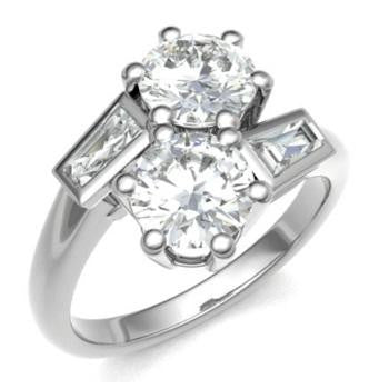 18K Gold 1.60 Carat Four Diamond Set Engagement Ring - F/VS2 - Pobjoy Diamonds