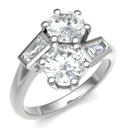 18K Gold 3.00 Carat Four Diamond Set Engagement Ring - F/VS2 - Pobjoy Diamonds