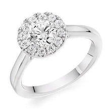 Load image into Gallery viewer, 18K White Gold 0.85 CTW Halo Diamond Ring