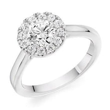 Load image into Gallery viewer, 18K 950 Platinum 0.85 CTW Halo Diamond Ring