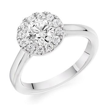950 Palladium 0.85 CTW Halo Diamond Ring