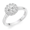 950 Palladium 0.85 CTW Halo Diamond Ring