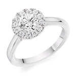 950 Platinum 0.85 CTW Halo Diamond Ring