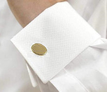 Load image into Gallery viewer, 9K Yellow Gold Mens Textured  Oval Chain Link Cufflinks - Pobjoy Diamonds
