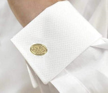 Load image into Gallery viewer, 9K Yellow Gold Paisley Oval Chain Link Cufflinks - Pobjoy Diamonds